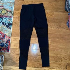 Black leggings with mesh cut outs
